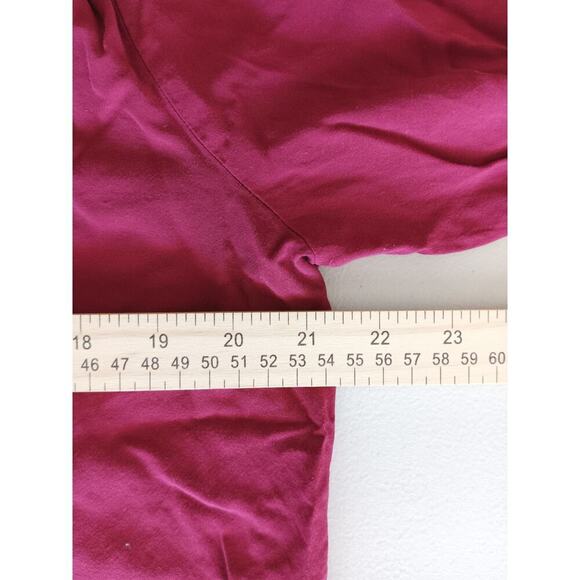 Ann Taylor Loft Womens SZ Medium 100% Rayon Maroon Long Sleeve Blouse - Picture 6 of 10
